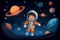Preview: Vlies-Fototapete – Astronaut im Weltraum für Kinderzimmer