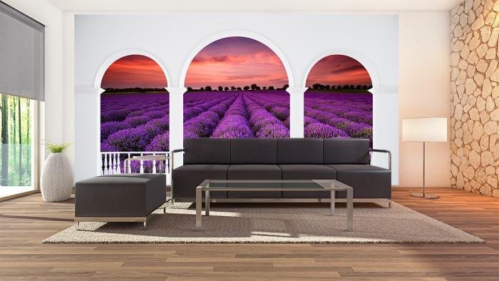 Fototapete Balkon mit Blick auf Lavendel