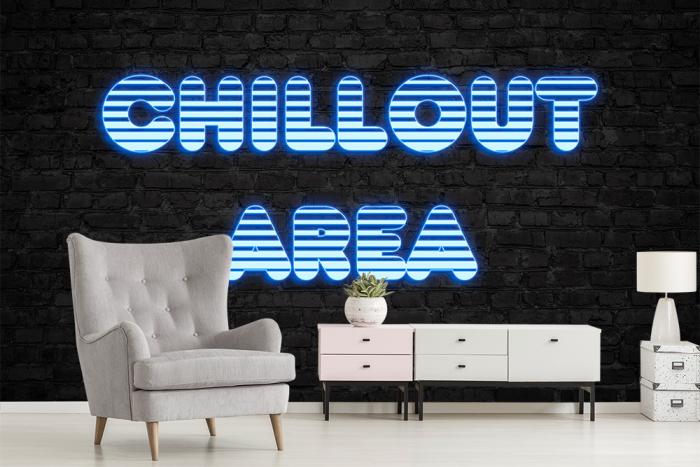 Fototapete Chillout Area Neon Sign