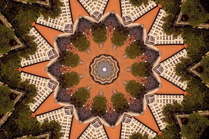 Fototapete Kaleidoskop von Häusern in Berlin