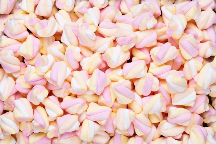 Fototapete pinkgelbe Marshmallows