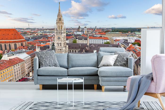 Fototapete München Panoramablick auf das Rathaus