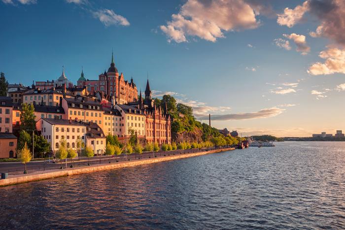 Fototapete Abend in Stockholm in Schweden