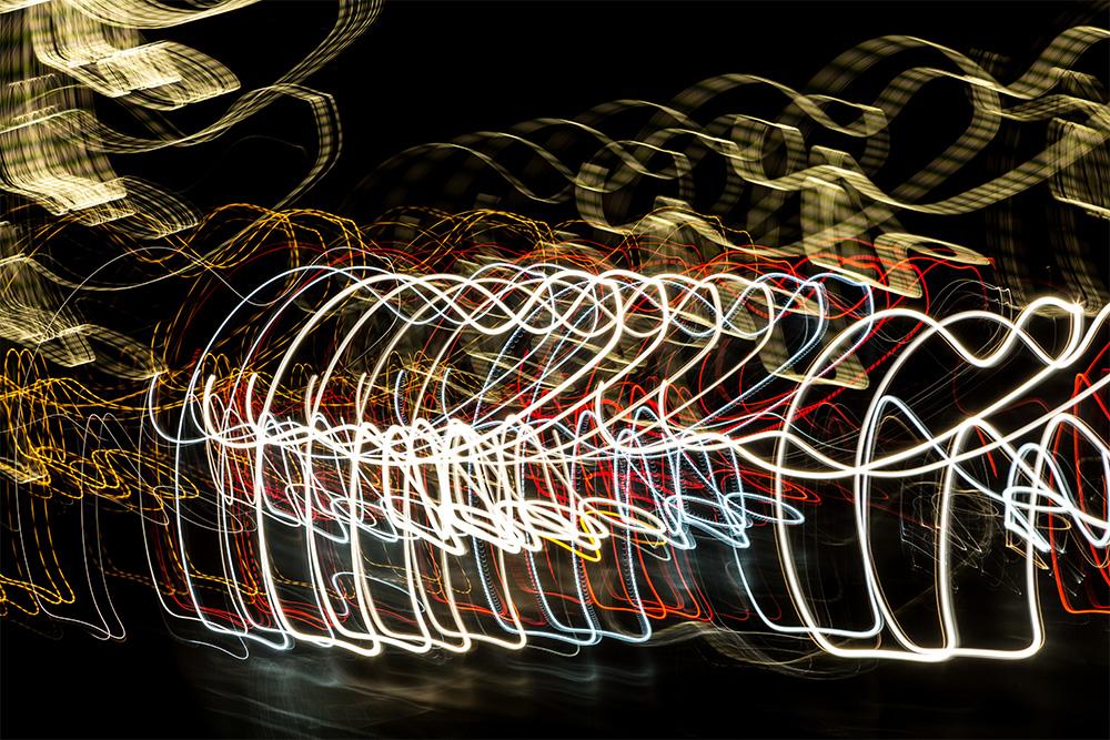 Fototapete Lightpainting mit abstrakten Formen