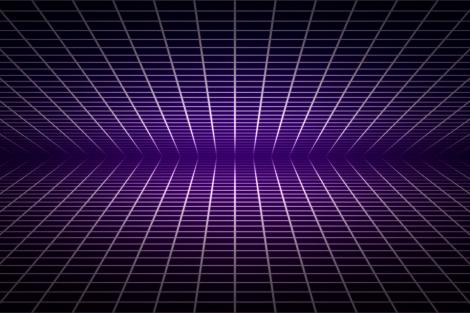 3D-Fototapete 80s-Grid-Design