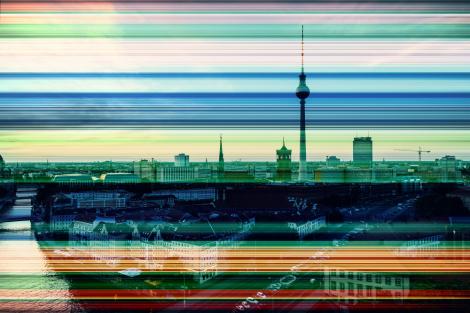 Fototapete Ausblick auf Berlin im Artwork-Look