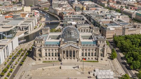 Fototapete Luftaufnahme vom Bundestag in Berlin