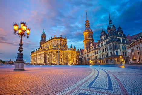 Fototapete Dresden am Abend