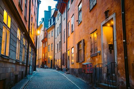 Fototapete Gasse in der Altstadt von Stockholm