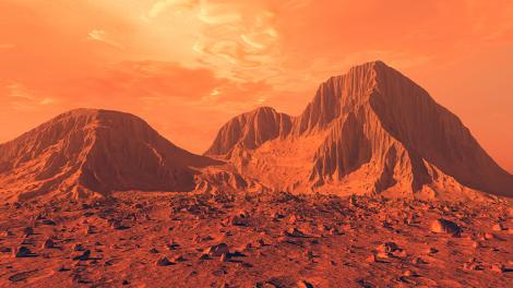 Fototapete Berge auf dem Mars