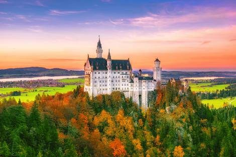 Fototapete Schloss Neuschwanstein im Herbst