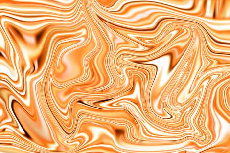 Fototapete abstrakte Formen als Digital-Art-Design in Orange