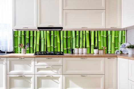 Küchenrückwand Bambus in Grün als Hintergrund